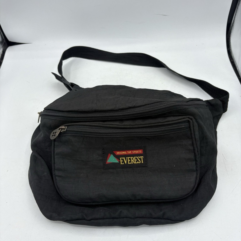 Vintage Everest Fanny Pack Black Waist Bag Original Top Sports 90s Retro